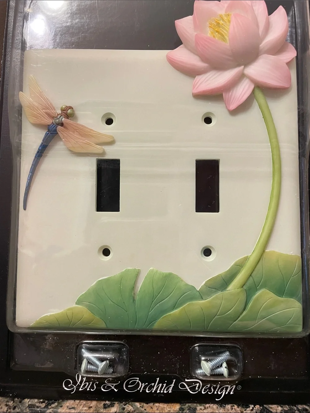 Ibis & Orchid Pink Lotus and Dragonfly Decorative Switchplate Cover